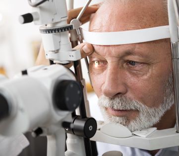 man having an eye testdue to glaucoma symptoms