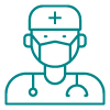 icon of surgeon wearing a face mask